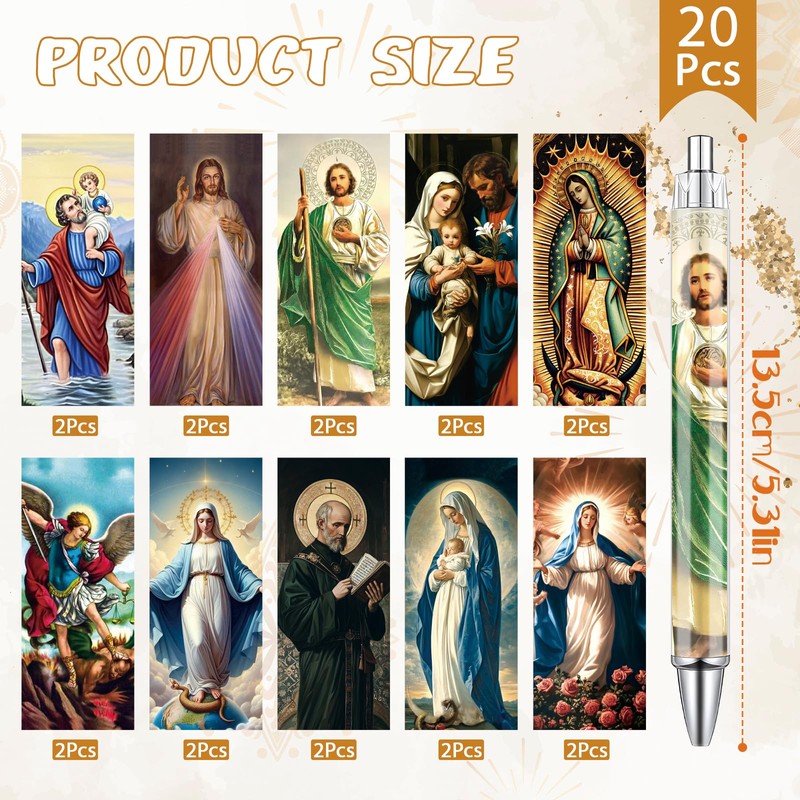 Wxiben Catholic Religious Ballpoint Pens Gifts 20PCS Christian Bible Pens