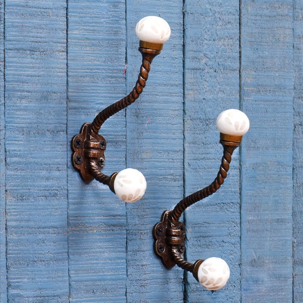 IndianShelf 2 Packs Decorative Coat Hooks Unique Wall Hooks Kids