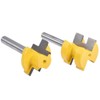 HOHXEN 2pcs/ Set Tongue Groove Router Bit Set 1/4" Teeth