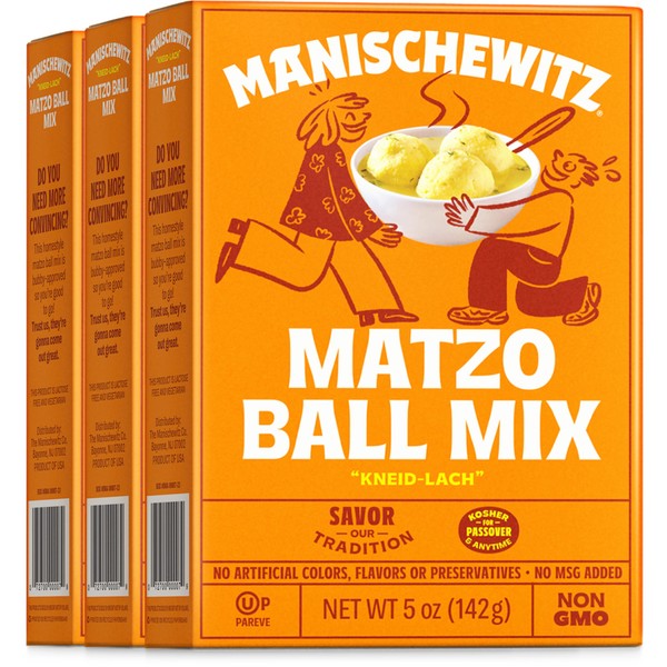 Manischewitz Matzo Ball Mix, 142g boxes (Pack of 3) | Easy-to-Prep, Fluffy & Perfect for Soups, Kosher for Passover