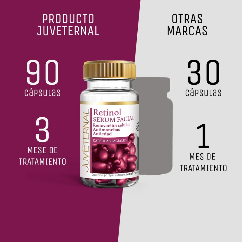 Juveternal Cápsulas Faciales Retinol 2x1 90 cáps c/u Serum facial