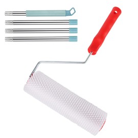 Trendecor 230mm Spiked Roller Self Levelling, Spiked Roller with 1.3 Metre Long Pole Floor Roller with 15mm Teeth Roller Brush Flooring Aeration Roller Self Levelling Tool (9 Inch, Teeth 3/5 Inch)