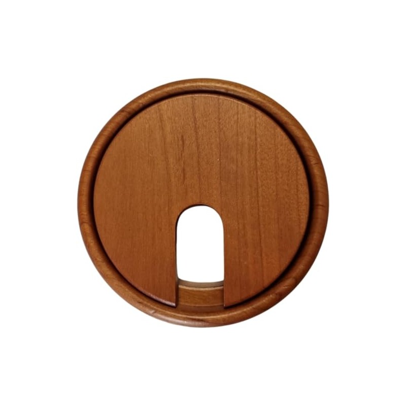 Gedotec Cable grommet, cherry wood, lacquered, plain, 1 piece round