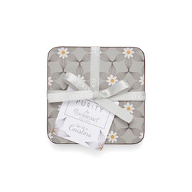 Cooksmart Pack of 4 Drink Coasters | British Designed Eco Cork Drinks Coasters For Modern Homes | Coasters For Drinks For All Types of Cups & Mugs - Purity