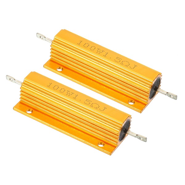 PATIKIL 100W 1.5 Ohm Aluminum Shell Resistor, 2 Pack Aluminum