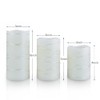 H-BLOSSOM Flickering Flameless Candles Ivory Real Wax Pillar with Embedded