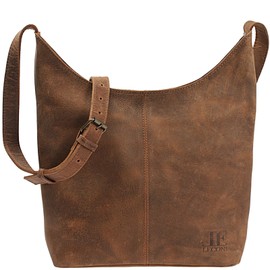 LECONI Medium Shoulder Bag Women's Bag Shoulder Bag Natural Soft Leather Handbag Women's Leather 33 x 33 x 9 cm LE0072, Vintage Brown