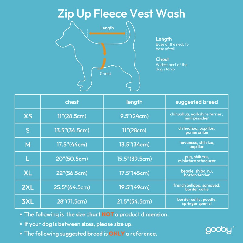 Gooby 72116-WGRY-M Fleece Dog Vest with Zip, Grey, Medium