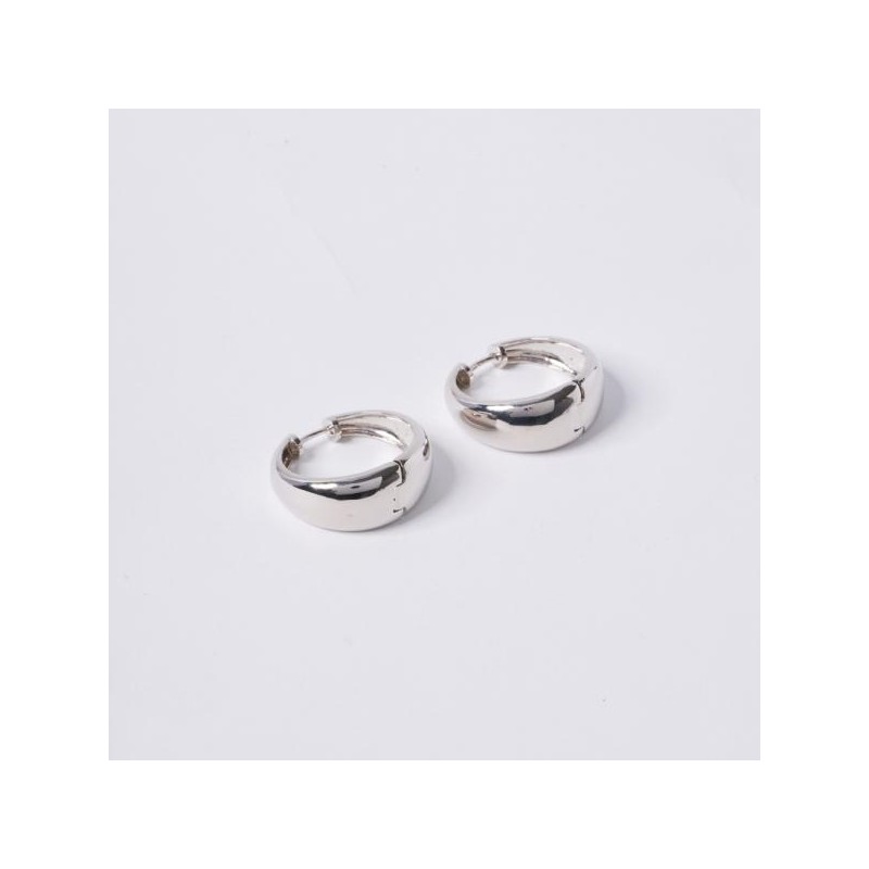 [POPTS] Chunky basic round one-touch earrings OTE122525RWN stone color /