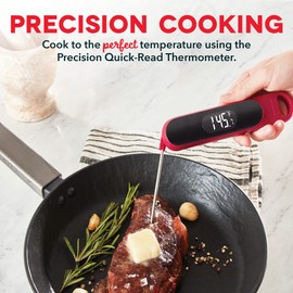 Dash Precision Quick-Read Meat Thermometer - Waterproof Kitchen and Outdoor Food Cooking Thermometer with Digital LCD Display - BBQ, Chicken, Seafood, Steak, Turkey, & Other Meat, Batteries Included