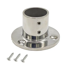 Douzime 90 Degree Boat Deck Handrail Rail Fitting Round Base 316 Marine Grade Stainless Steel for 1-1/4" Tube