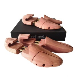 Refined.Cedar Shoe Tree 2 Pack Red Cedar Wooden Shoe Trees with Twin Tubes,Men's Twin Tubed Shoe Trees 6-16Sizes shoe tree wood (2Pairs, EU 40-41 / Small / 7.5-8.5 US)