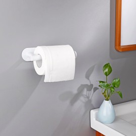 Toilet Paper Holder Self Adhesive, Premium Thicken Stainless Steel Rustproof Adhesive Toilet Roll Holder no Drilling for Bathroom, Kitchen, Washroom White