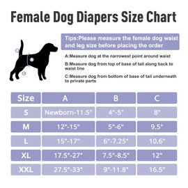 ZINGTERRA 3 Pack Washable Female Dog Diapers,Reusable Diaper for Doggie,Highly Absorbent Dog Diaper,Adjustable Leakproof Puppy Diapers Skirt for Heat,Incontinence,Period Doggy Nappies XXL