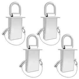 Trailer Stake Pocket D Ring 4PCS 16200lbs Heavy Duty Removable Adjustable D-Ring Stake Pocket Tie Downs for Utility Trailers, Flatbed Trucks w/ 1/2" Hitch Pin(Silvery)