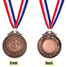 Santme Pack of 9 Metal Medals, Bronze Medals Award Winners Medals for Children Winner Competitions Party Decorations Olympic Style with Collars