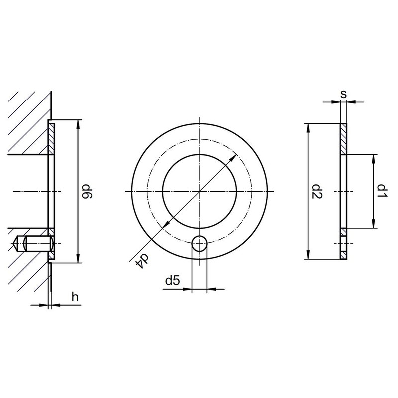 GTM-1018-010 thrust washers (shape T) / diameter d1 = 10