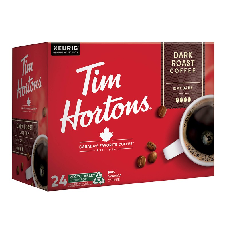 Tim Hortons Dark Roast Coffee, Single-Serve K-Cup Pods Compatible with