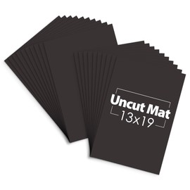 Mat Board Center, 20 Pack Uncut Mat Boards Only - 13x19 Black Backing Matt Boards for Prints, Crafts, Frames, Photos and More