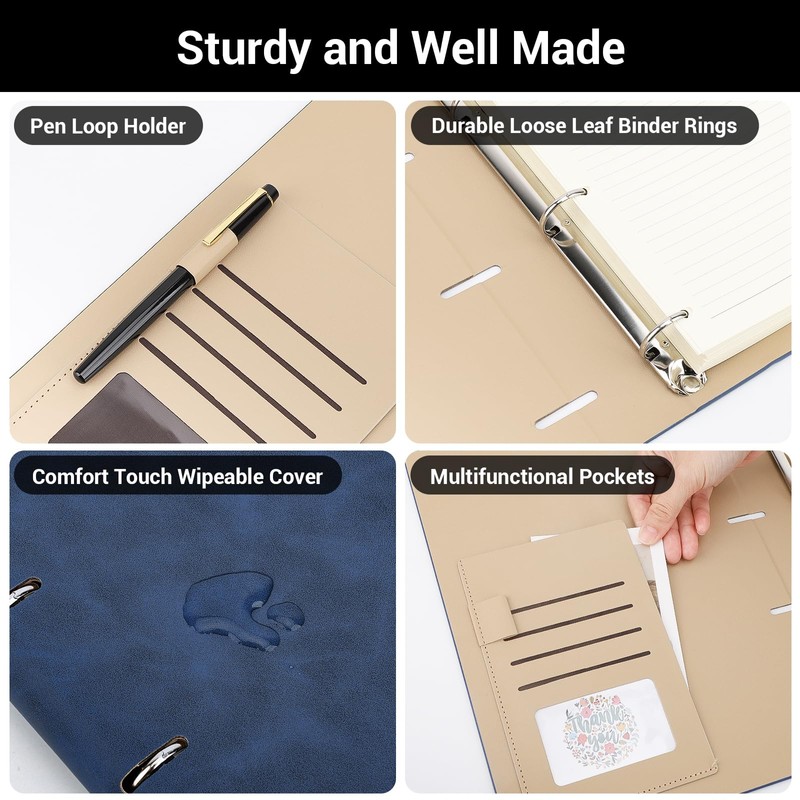 Yarotm Notebook Ring Binder A4 Lined - A4 Refill Notepad