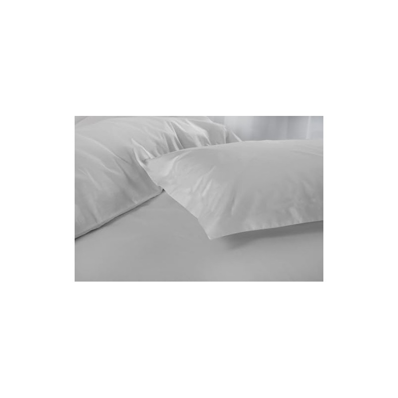 Microfibre Duvet Cover Set, Ultra Soft Bedding, 100% Polyester (Silver,