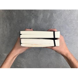 Rouge Cuaderno Grueso Escribir Sketchbook Bullet Journal 360 Páginas Cosido Hecho Mano Rayas Negro