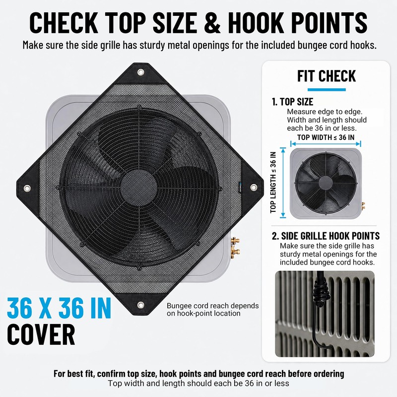 Air Conditioner Cover for Outside Unit, Open Mesh Top, 36