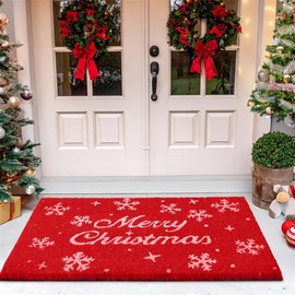MaxMat Merry Christmas Door Mat – Coir Front Door Mat for Outdoor Entrance, Holiday Welcome Mat, Durable Non-Slip Christmas Outdoor Mat (17" x 36")