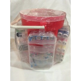 FineLife Products Fine Life Sewing Caddy 210 Piece Thread Pins Buttons More