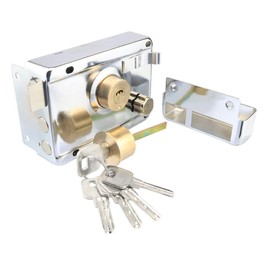 Xnrtop Home Door Gate Safety Vertical Keyway Cylinder Deadbolt Rim Lock Set