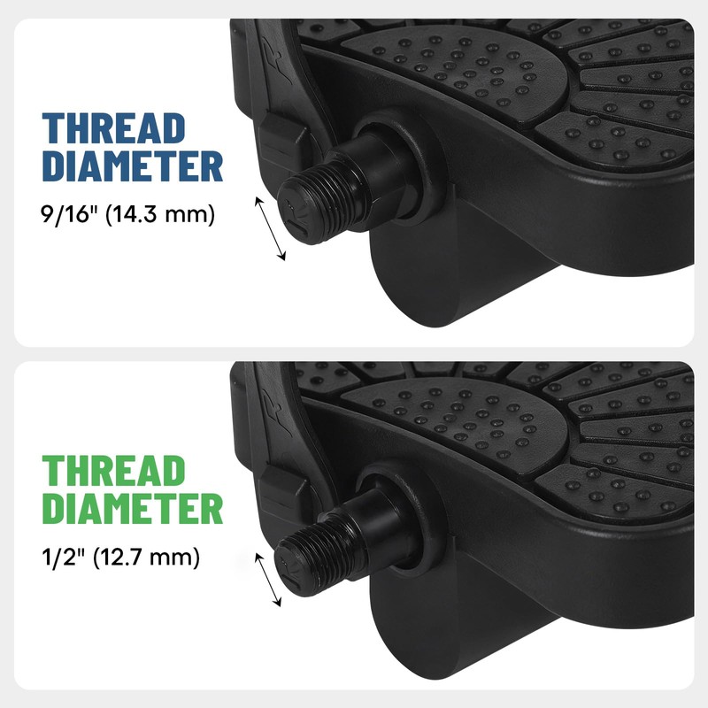 Nezylaf Exercise Bike Pedals with Straps - 9/16" Dual Compatibility