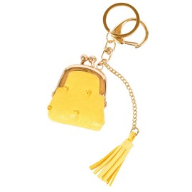 [コロンッとかわいい] 手のひらサイズのがま口 チャーム(イエロー)