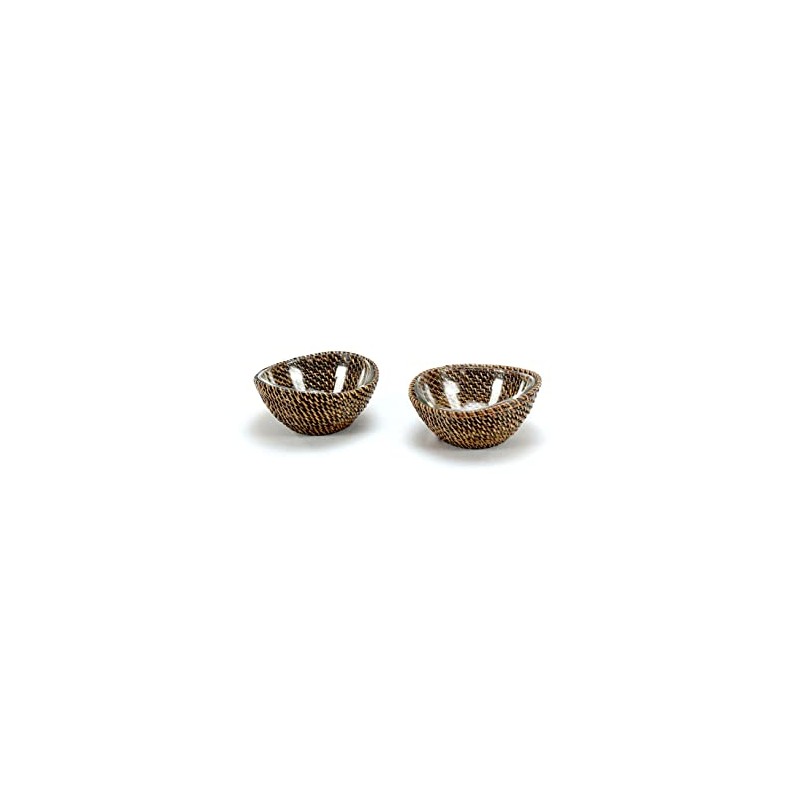 Calaisio, Set of 2, Small Woven Serving Bowls with Removable