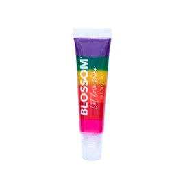 Blossom Moisturizing Tinted Lip Gloss Tubes, Strawberry Scented, Infused with Real Flowers, 0.4 fl. oz/10ml, Let Love Shine Rainbow