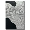 Boiee Art,30x45Inch Hand Painted Textured White Ocean Wave Art on