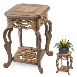 LCJAOF Wooden Plant Stand Plant Holder Flower Pot Display Stand Base Succulent Pot Base Holder Mini Flower Pot Stool for Indoor Outdoor Garden, Patio, Home