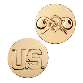 U.S. Army Enlisted Branch Insignia Pin On Collar U.S. & Chemical Brite New (pr)