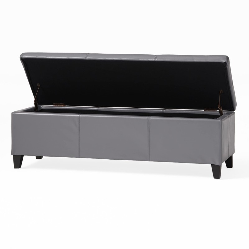 Christopher Knight Home Glouster PU Storage Ottoman, Grey