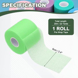 YELARXI Pre Wrap Tape, Non-Slip Grip Cushion Wrap Prewrap Athletic Tape- Fitting for (Tennis- Badminton - Pickleball - Sports) 22 Yard x 2.4 Inch & Green