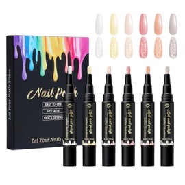 Rotuladores de gel para uñas 6 Piezas Rotuladores de Pintura con Brillo