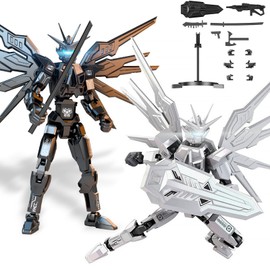 T13 Titan 13 Robot Action Figure 2-Pack Set, 3D Printed Already Assembled Collectible Toy with Dummy 13 Figure for 6 7 8 9 10 11 12 Years old Kids Gift, Titan13 & T-13 Model Kit for Kids & Adults