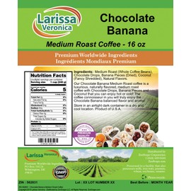 Chocolate Banana Medium Roast Coffee (Gourmet, Naturally Flavored, Whole Coffee Beans) (16 oz, ZIN: 562831)