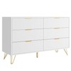 LYNSOM White Dresser for Bedroom, Fluted 6 Drawer Wood Dresser