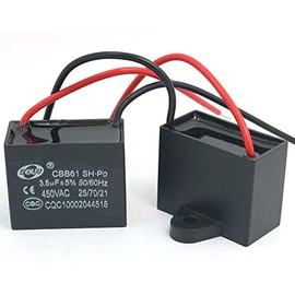 Fasizi 2Pcs CBB61 3.5uF 450V AC 50/60Hz Air Conditioner Fan Motor Running Capacitor