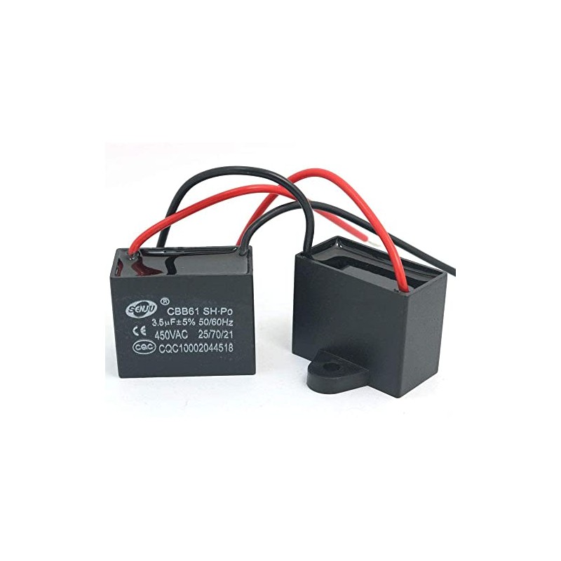 Fasizi 2Pcs CBB61 3.5uF 450V AC 50/60Hz Air Conditioner Fan