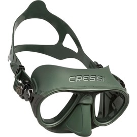 CRESSI SCUBA Free Diving Mask [CALIBRO DS429850] Fog Stop System, Dual Frame Construction, Small Contents, Green/Black