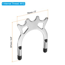 PATIKIL Billiard Bridge Head, High Fork Pool Cue Stick Bridge Screw-On Metal Billiard Accessories with Rubber Sleeves for Pool Table, Silver Tone