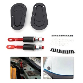 Universal Racing Car Bonnet Flush Hood Latch Pin Key Plus Lock Kit Negro