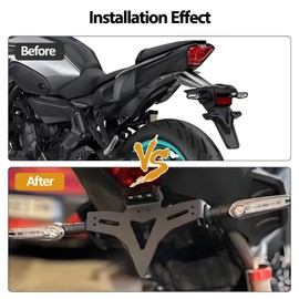 XIDAODIT Motorcycle Tidy Tail Fender Eliminator License Plate Bracket Holder Compatible with Yamaha MT-07 MT07 FZ-07 2013-2019