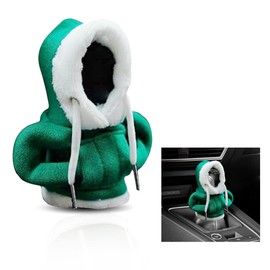JOYCOURT Christmas Car Shift Knob Hoodie Cover, Christmas Style Hoodie Winter Warm Car Shift Cover Shifter Hoodie Protector, Universal Shift Knob Cover Car Interior Decor Accessories (Green)